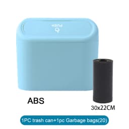1/2/3Pcs Car Trash Can (with Lid) Contains 60 (300) Garbage Bags, Small Car Trash Can, Leak-proof Mini Car Accessories