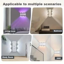 RGB Smart Motion Sensor Night Lights LED Wall Lamps USB Rechargeable for Bedroom Hallway Stairs Office Ambient Lighting