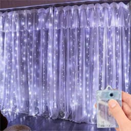 3/6m Curtain LED String Lights Garland Battery Power Festoon 8 Modes Fairy Garland Lights Christmas Decoration for Bedroom Home