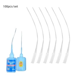 100pcs 7cm Glue Tips Plastic Glue Micro-Tips Glue Extender Precision CA Glue Applicator For Improve Accuracy Of Glue Application