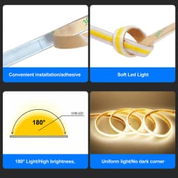 Waterproof COB LED Strip Light 12V 24V 3000K 4000K 6000K IP67 Flexible Led Tape 480LEDs/m 5m 10m 20m 0.5m 1m 2m Linear Lighting