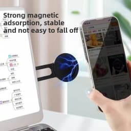 Magnetic Laptop Phone Holder Computer Monitor Side Cell Phone Foldable Display Expansion Phone Stand for Xiaomi iPhone Samsung
