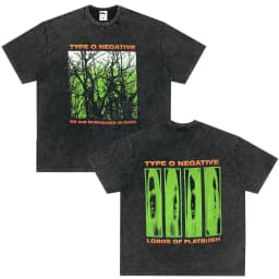 Rock Band Type O Negative The Green Man Vintage Washed T Shirt Gothic Metal Short Sleeve T-shirt Men's Vintage Hip Hop T Shirts