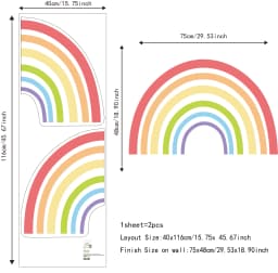 Cartoon Boho Rainbow Wall Sticker Wall Decals Home Decorations Color Mural Sticker Baby Living Bedroom Ornament Home Wallpaper