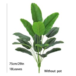 31in Large Fake Tropical Monstera Plants Artificial Palm Tree Plastic Leaf Water Plant for Office Desk Home Garden Greenery Deco