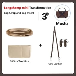 Bag Insert For LongChamp Mini Bag Organizer Felt Mini Bag Organizer for le pliage Green Pouch with Handle Small Handbag Shaper
