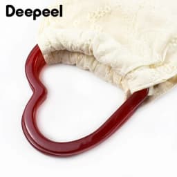 2/4Pcs 14cm Plastic Resin Heart Ring Bags Handle Women's Handbag WovenBag DIY Handmade Purse Frame Handles Bag Accessories