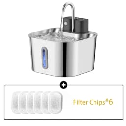 2L Wireless Smart Pet Fountain Stainless Steel Cat Dog Water Dispenser Motion Sensor Rechargeable Auto Drink Bowl( No 5V 1A Plug