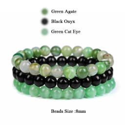 3Pcs/Set Natural Stone Bracelet Rose Quartzs Obsidian Amethysts Tiger Eye Beads Elastic Bracelet For Women Men Health Protection