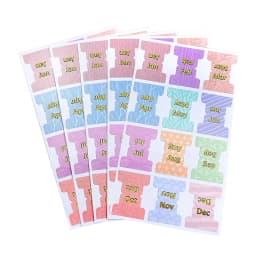 60Pcs/5Sheets Colorful Monthly Tabs Adhesive Planner Index Stickers For Office Planner Organizan Decorative Sticker
