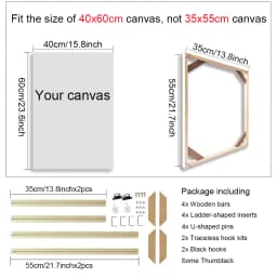Various Sizes Canvas Frame Wooden Frames Natural Wooden Photo Oil Painting Canvas Diamond Painting Frames Canvas Wood Wall Frame