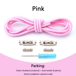 1 Pair No Tie Shoelaces For Sneakers Elastic Shoelace Metal Spring Lock Man And Woman Shoe Accessories Lazy Shoe Laces 100cm