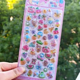 1 pc/4 pcs Kawaii Fruit Dessert Animals Sweet 3D Relief Stickers Scrapbooking Diy Journal Cute Stationery Sticker School Gift