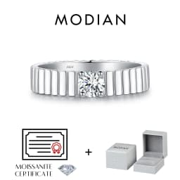 MODIAN D Color Moissanite Ring 925 Sterling Silver Trendy Wide Eternal Stackable Finger Rings For Women Unisex Fine Jewelry