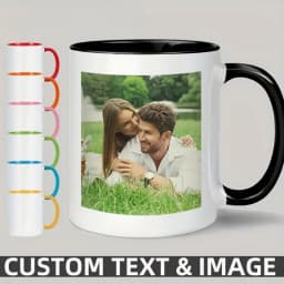Custom Photo and Text Coffee Mug - Personalized Tea Cup Mugs for Valentine's Day, Christmas Gift