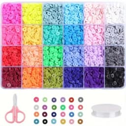 SHU YU 14400/4200/2400pcs Assorted Polymer Clay Beads Kit for DIY Jewelry Making-Handmade Craft for Bracelet, Necklace, Earrings