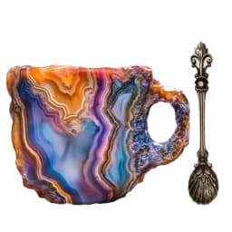 1PC Multi-Colored Mineral Crystal Coffee Mug,Natural Mineral Crystal Mug, Colorful Crystal Christmas Mugs,Christmas Gift New