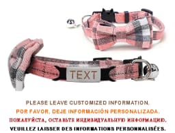 Personalized Cat Collar Name ID Bowknot Safety Breakaway Bow Tie Buckle Plaid Chihuahua Necklace Elastic Adjustable Dog Collar