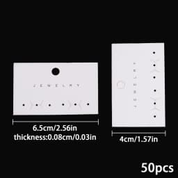 50Pcs Cardboard Paper Package Earring Cards For Ear Studs Hanging Board Plain Jewelry Accessories Display Holder Tag Gift