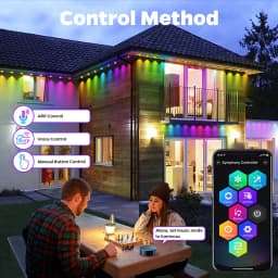 300FT 180LED Permanent Eaves LED Lights Outdoor Waterproof RGB String Lights DIY Scene Christmas Birthday Holiday Party Lighting
