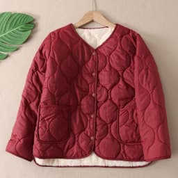 Thickened Fleece Lined V-Neck Women's Cotton Jacket Lightweight Warm Outerwear Windproof Innerwear Cotton Padded Coat W3173
