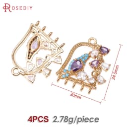 High Quality 18K Gold Color Brass and Zircon More Style Earrings Connect Charms Pendants Jewelry Making Diy Findings Accessories
