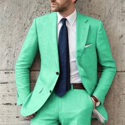 Blue Men Suits Elegant Full Set Notch Lapel Single Breasted Luxury 2 Piece Jacket Pants Slim Fit Wedding Costume for Groom 2024