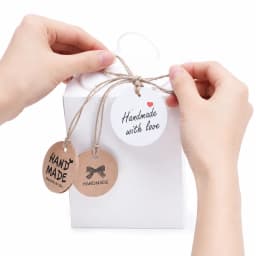 100pcs Vintage Round Paper Gift Tags Blank Thank You And Handmade Labels On The Back For Small Business Packaging With Twine