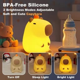 Adorkable Silicone LED Capybara Night Light Animal Lamp Touch Sensor Nightlight Children Kid Bedside Bedroom Decor Birthday Gift