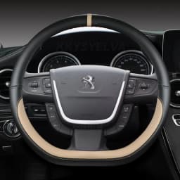 For Peugeot 508 2011 2012-2017 2018 508 SW 2011-2018 Car Steering Wheel Cover Microfiber Leather D Shape Auto Accessories