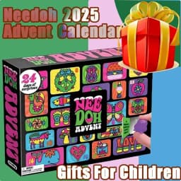NeeDoh 2026 Advent Calendar, 24 Pieces, PVC 3D Fidget Doll, Christmas Countdown Calendar, New Year's Surprise Gift