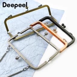 20/25cm Metal Bags Handle Smooth Purse Frame Clourse Clip Kiss Clasp Handbag Wallet Screw Brackets DIY Bag Accessories,1/2/5Pcs