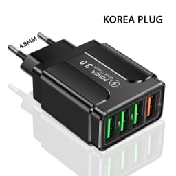 20W Multi Ports USB Charger Fast Charging Charger Quick Charger 3.0 For Samsung Galaxy S23 S22 Ultra Xiaomi iPhone 16 15 KR Plug