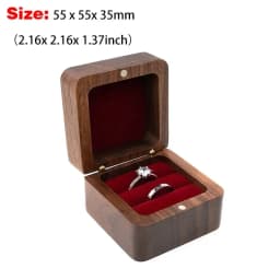 Free Custom Name Walnut Wooden Ring Box Personalized Wedding Anniversary Gift Walnut Wood Engagement Wedding Rings Box Gift
