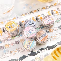 2m/roll Cute Cartoon Cat Tape DIY Scrapbook Background Decoration Album Envelope Diary Marking Stationery stickers