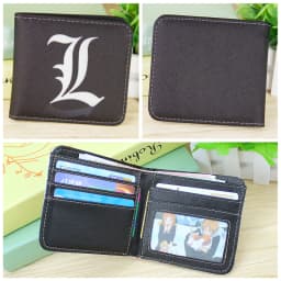 Death Note Anime Black PU Leather Short Wallet with Card Holders Zipper Pocket for Boys Girls Gift