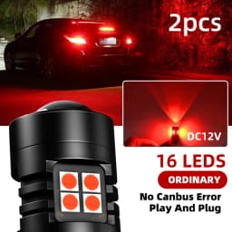 2×LED Brake Stop Lights Blubs Red No Error For BMW 1-Series E81 E87 E82 E88 F20 F21 Coupe Convertible 125i 135i 116i 130i 120d