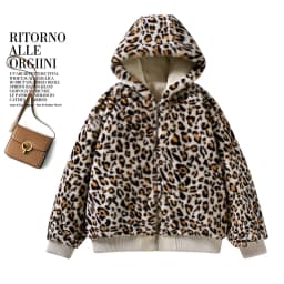 Women Double-sided Penetration Leopard Print Cotton Padded Jacket Winter Coat Parkas Velvet Warm Hooded Retro Female Outerwear