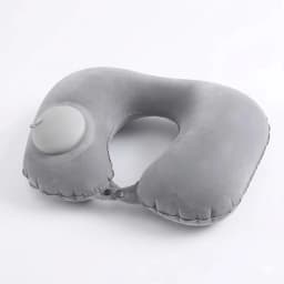 Portable Self Inflating Travel Neck Pillow Ergonomic U Shaped Air Cushion Soft Skin-Friendly Velvet Pillow for Flight Road Trip