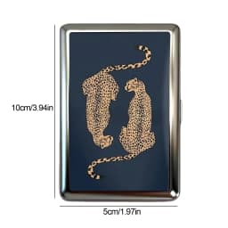 Multi-function Card Holder with Easy Snap Art Deco Illustration Versatile Metal Cigarette Case Vintage-Style Gift for Him & Her