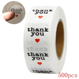 50-500pcs Round White Paper Label Sticker Thank You Sticker Scrapbook 1 Inch Wedding Envelope Seal Handmade Stationery Sticker
