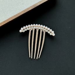 Pearl Water Diamond Metal Pan Hair Insert Comb Ball Head Party Pan Hair Comb Hairpin Wedding Holiday Gift Hair Accessory