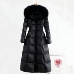 Women's Thickened Long Hooded Cotton Jacket Winter Coat Stylish Slim Fit High Collar Zipper Closure  Color Korean Style
