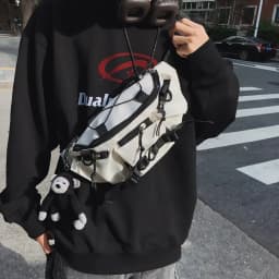 2024 Techwear Style Punk Hip Hop Single Shoulder Crossbody Bag Men Women Street Vintage Chest Bag Casual Sport Fanny Pack Сумка