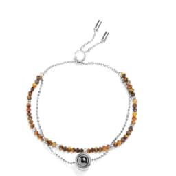 Custom Photo Projection Bracelet Personalized Crystal Natural Stone Double Bracelet For Women Gift
