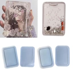 Photo Frame Resin Art Shaker Mold Creative Card Pendant Clear Quicksand Silicone Mold DIY Crafts Casting Epoxy Mold for Keychain