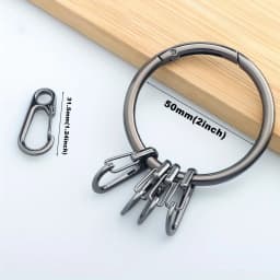 Key Chain Quick Release Spring with 5 Key Rings Car Home Keychain Organizer for Men and Women