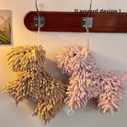 NEW Cute Cartoon Puppy Hand Towel For Kitchen And Bathroom Wall Mounted Hanging Fluffy Chenille Towel Absorbent Handball Towels