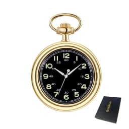 Noctilucent Fluorescent Open Face Arabic Numerals Mechanical Pocket Watch Chain Luminous Pendant Jewelry Clock Gifts Men Women