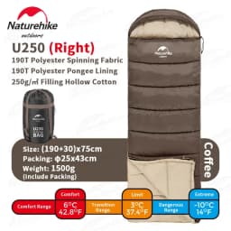 Naturehike Sleeping Bag Hollow Cotton Ultralight Winter for Adult Outdoor Camping Thicken Warm Waterproof Envelope Sleeping Bag